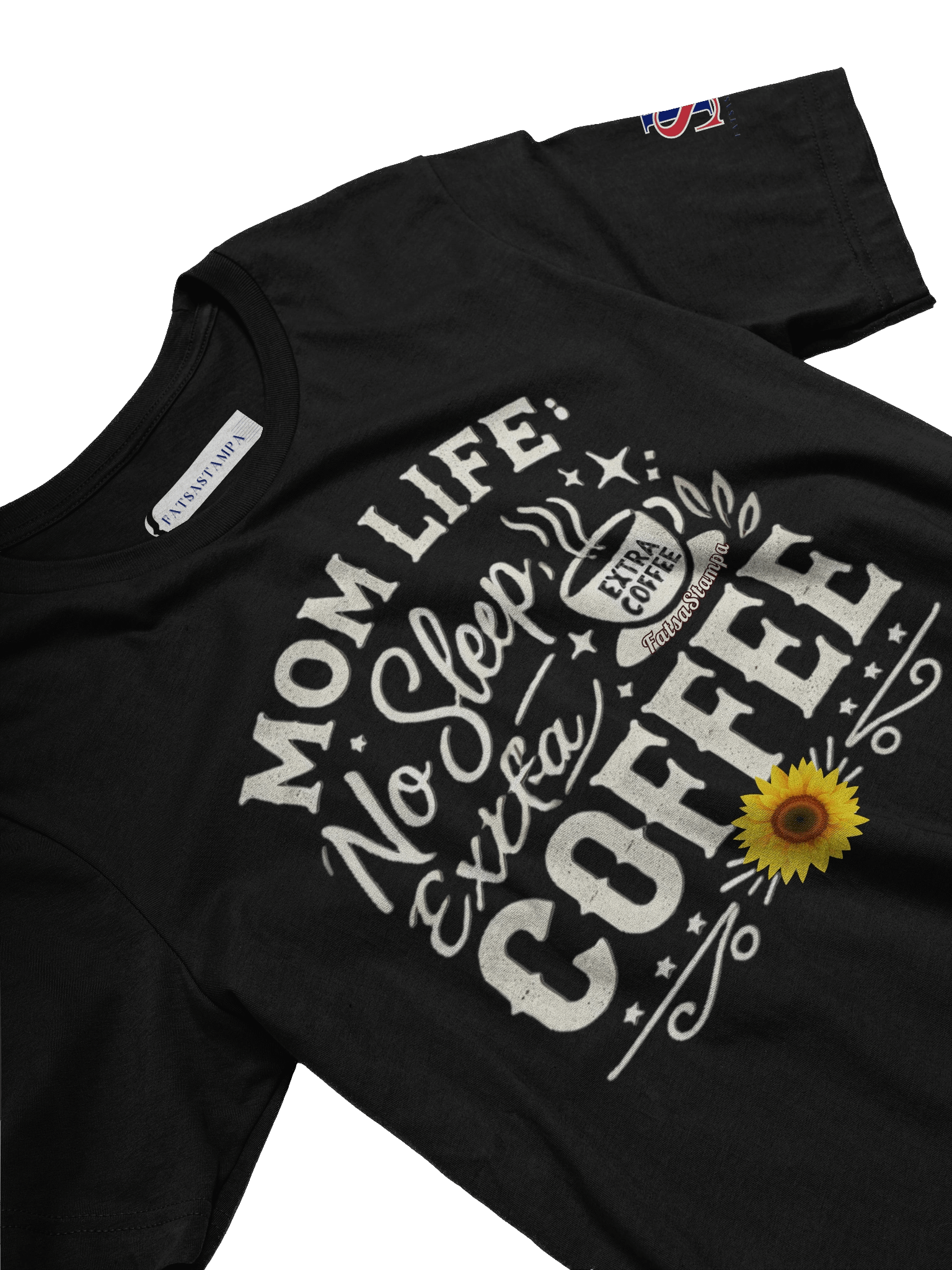 Funny Relatable Mom Shirt- MOM LIFE Tee – No Sleep, Extra Coffee product image (3)