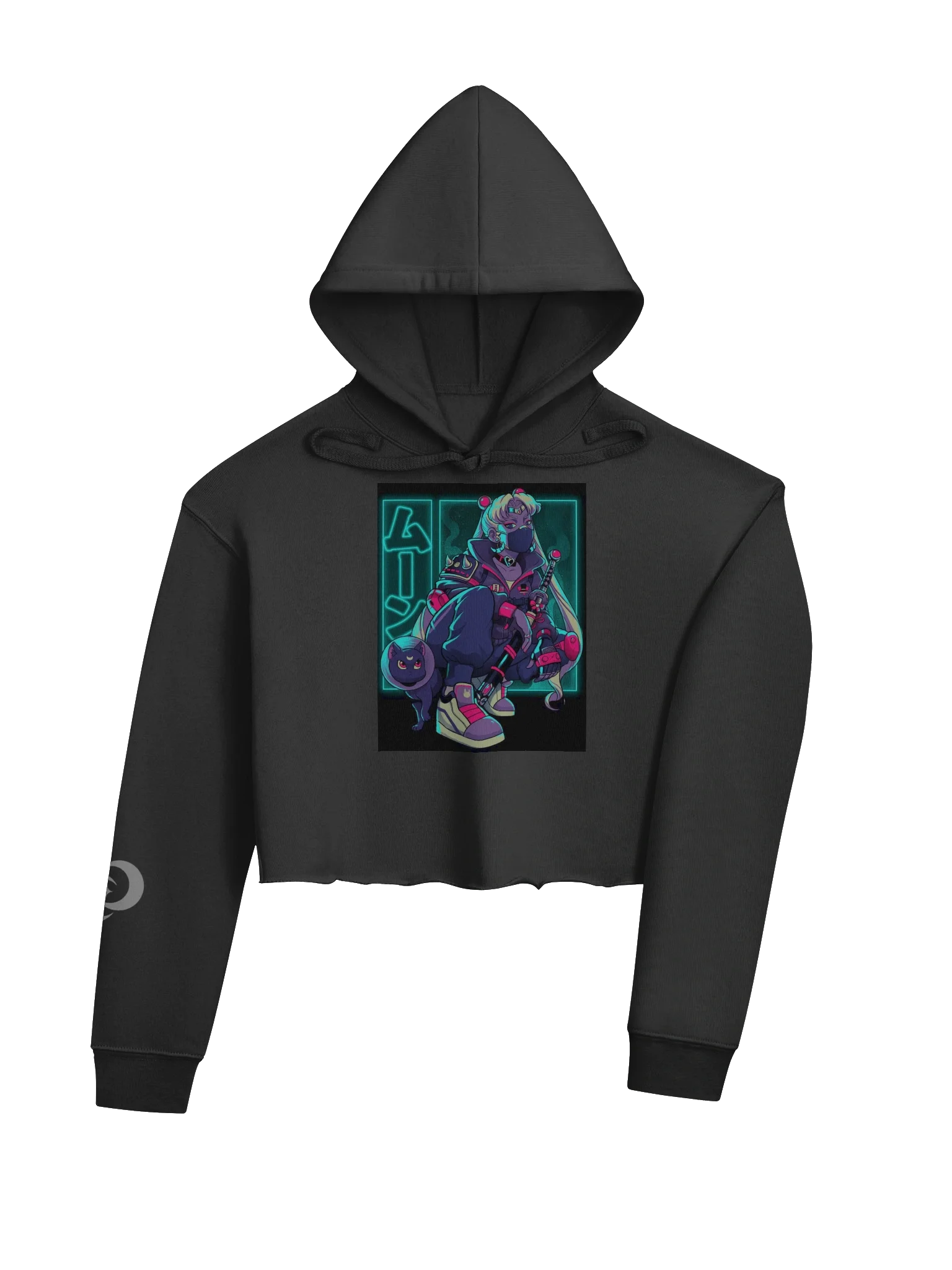 Sailor moon Neon Samurai Crop Hoodie woman product image (4)