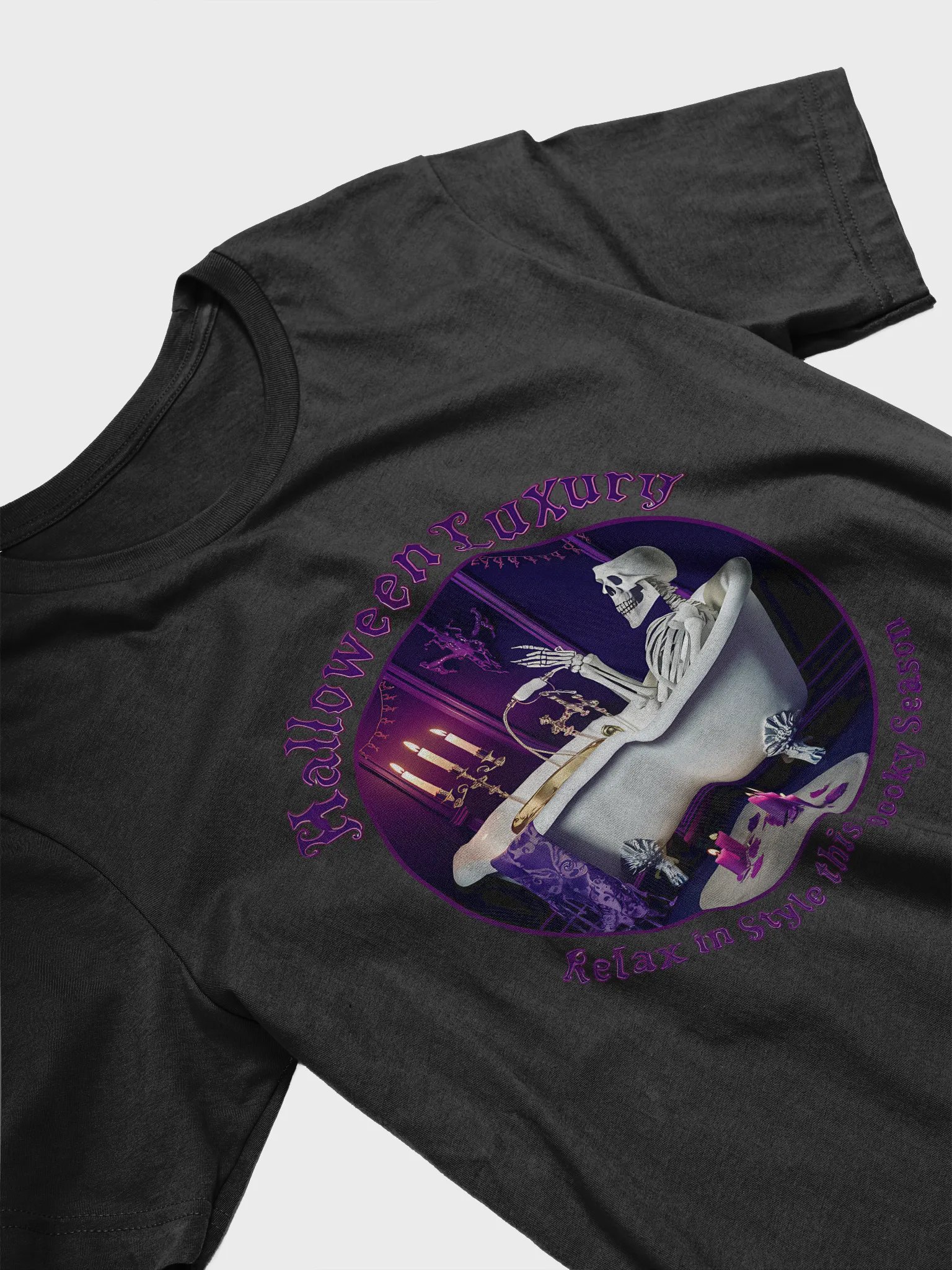 Bella Canvas Unisex T-Shirt: Halloween Luxury Skeleton in a Tub product image (3)