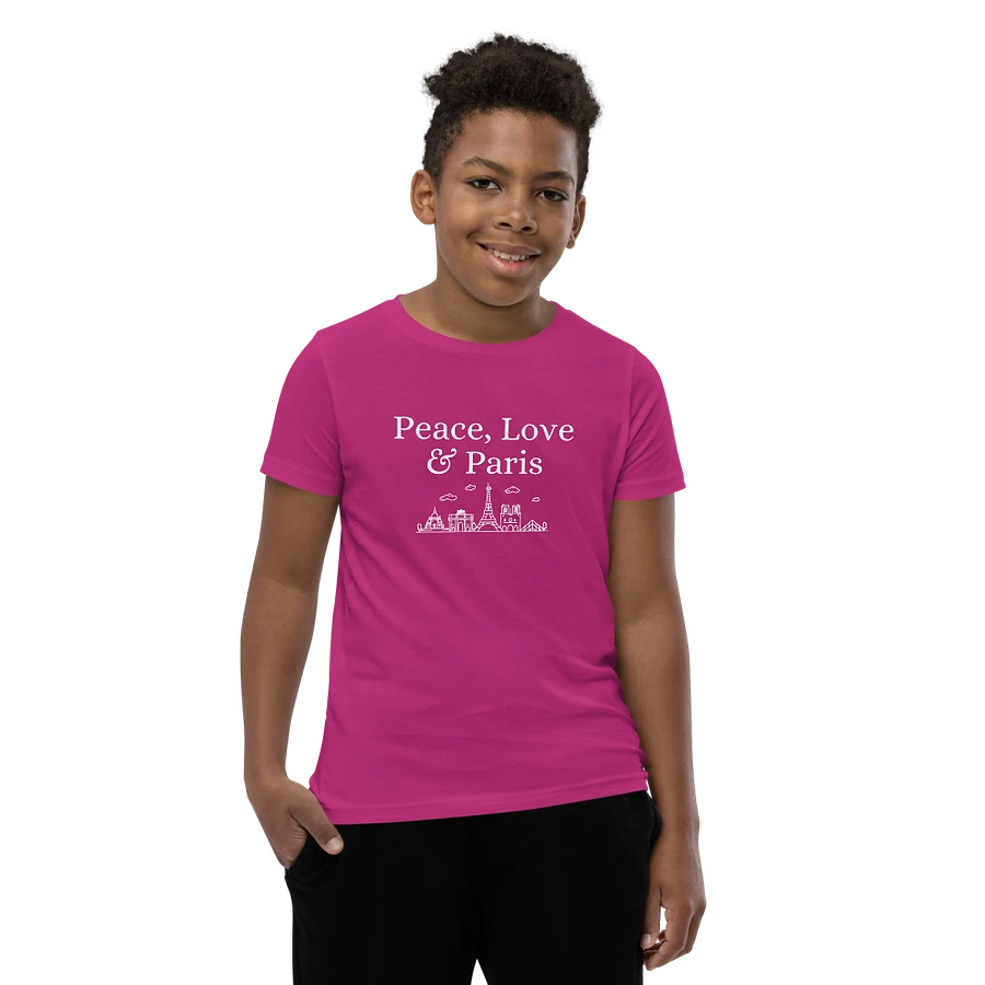 Peace, Love and Paris with Monuments Youth T-Shirt product image (107)