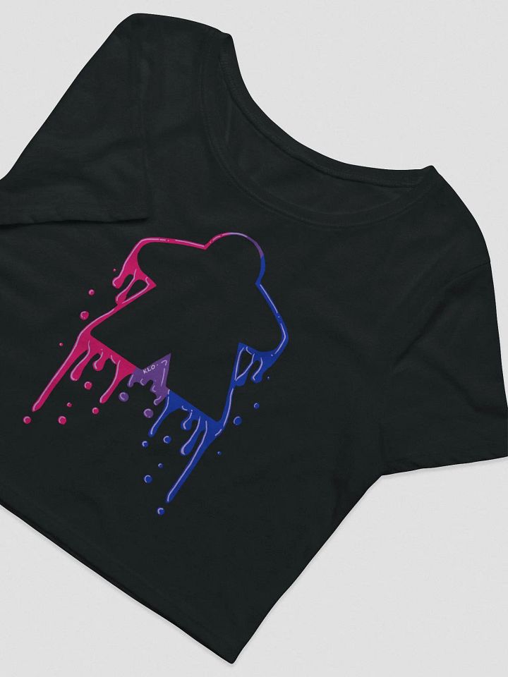 Drippy Bi Pride Meeple Crop Top Shirt product image (1)