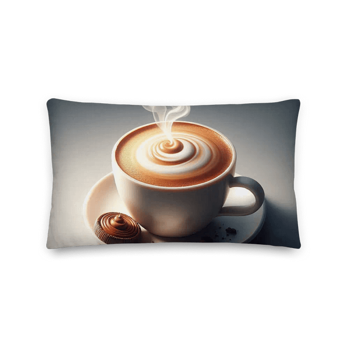 Swirling Steam Premium Pillow | Coffee fuels my brain. product image (2)