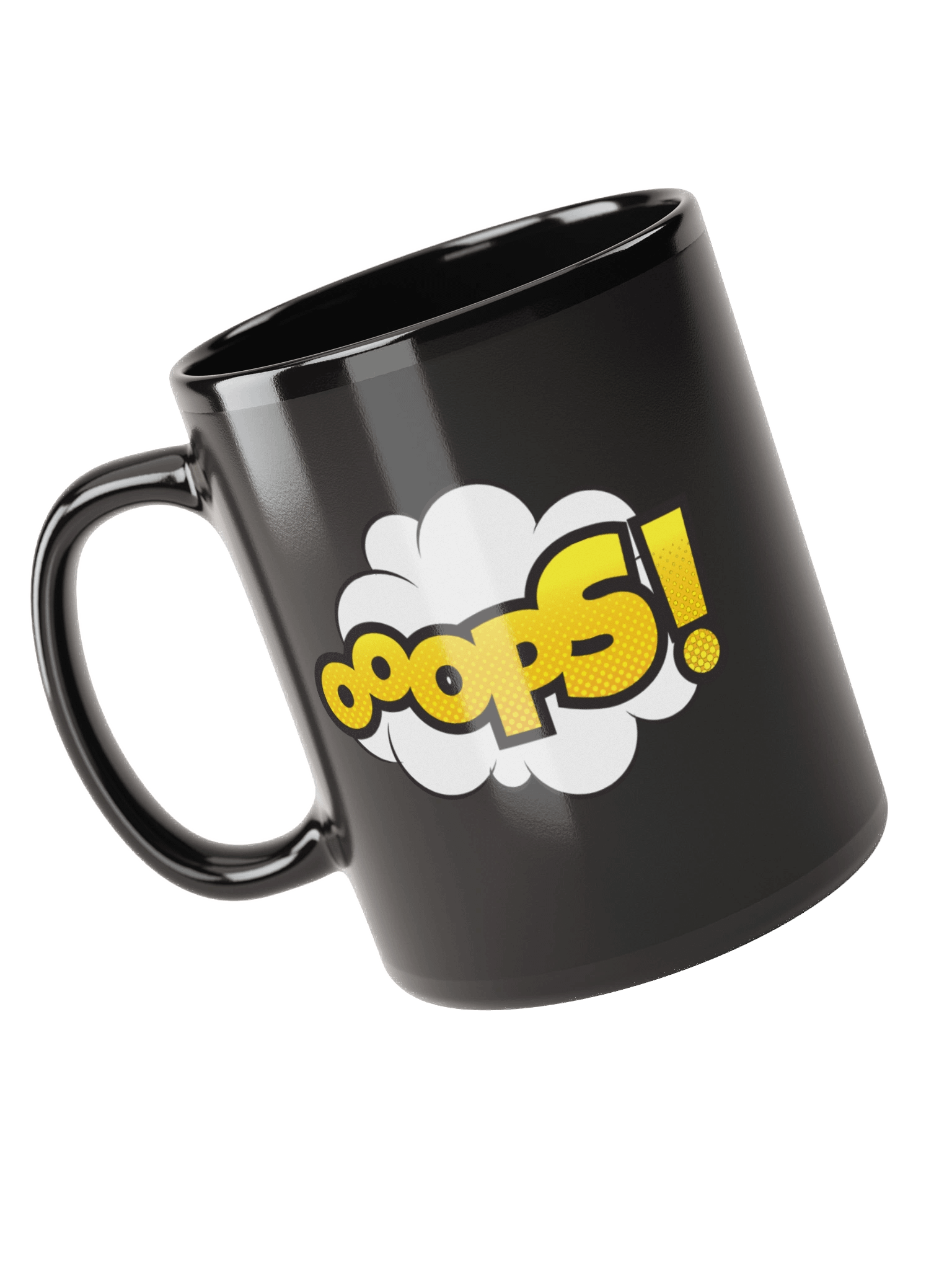 Oops! Playful Black Coffee Mug product image (4)