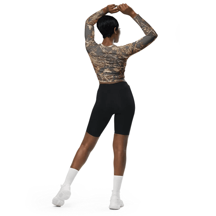 Recycled Long Sleeve Crop Top - Dead Split - It Happennnns Camo product image (2)