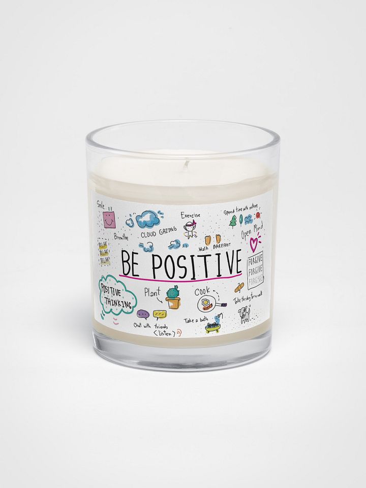"Be Positive" Illustrated Soy Wax Candle product image (1)