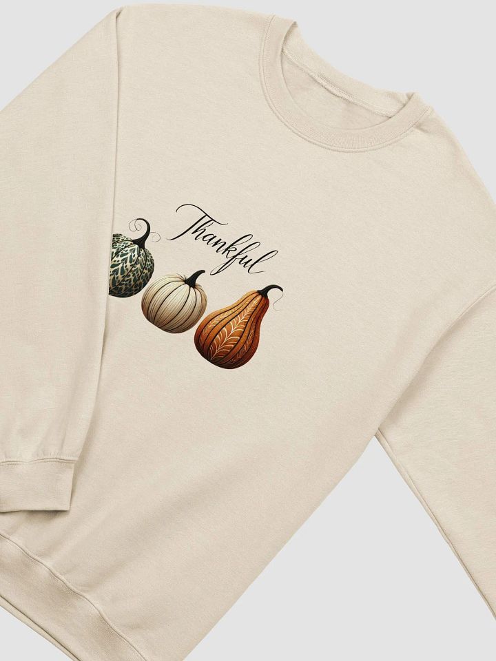 Thankful Thanksgiving Sweatshirt - Cozy Fall Jumper with Artistic Pumpkins, Autumn Apparel, Cute Harvest Sweater, Boho Thanksgiving Gift product image (22)