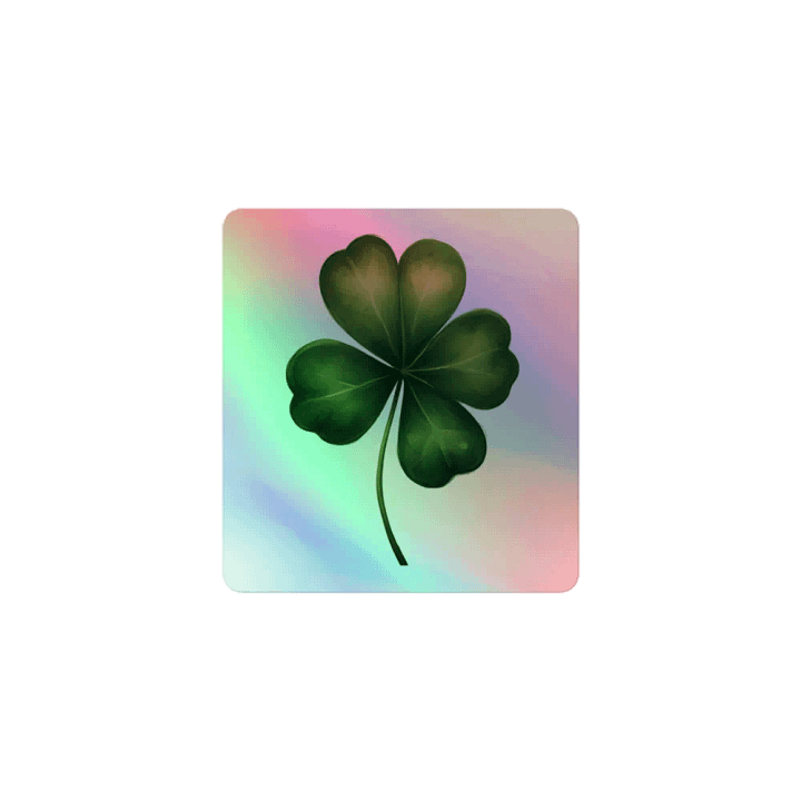 St Patrick’s Day Lucky Four Leaf Clover Sticker product image (1)