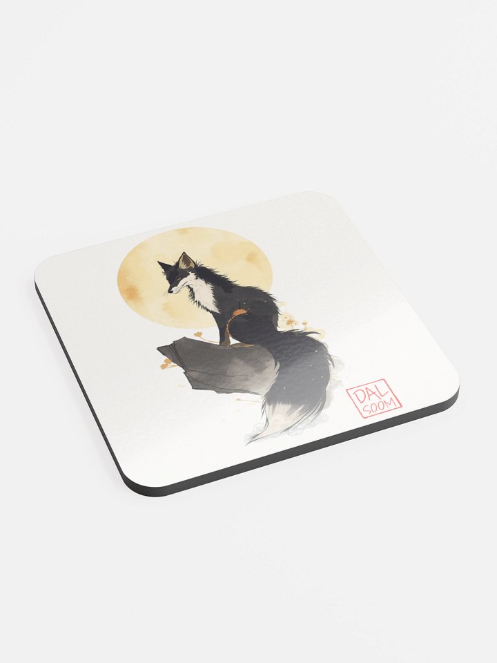 Moonlit Fox Glossed Cork Coaster product image (2)