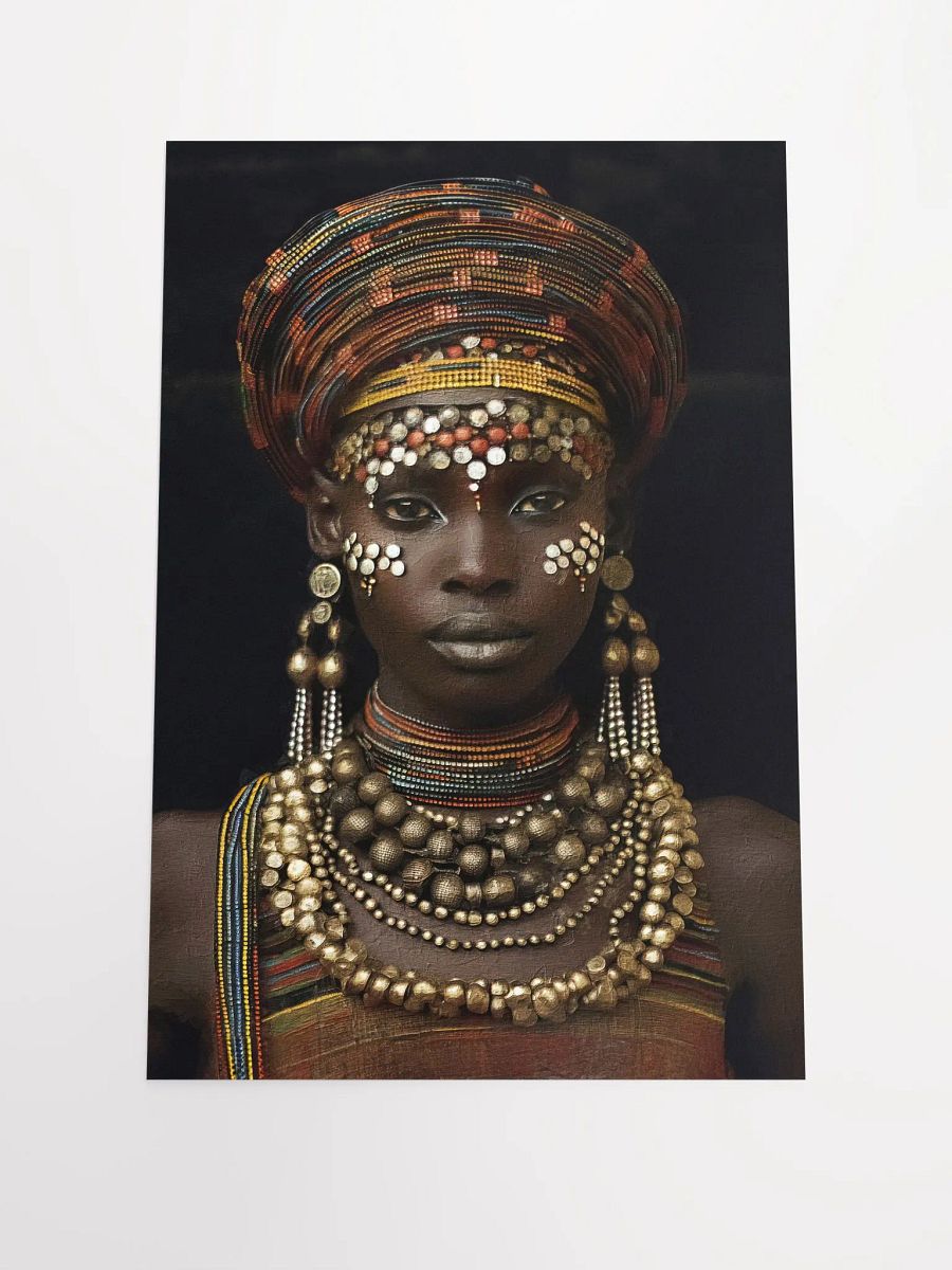 African Woman in Traditional Head Dress, Multi-Colored Jewelry Poster Print, Unframed product image (4)