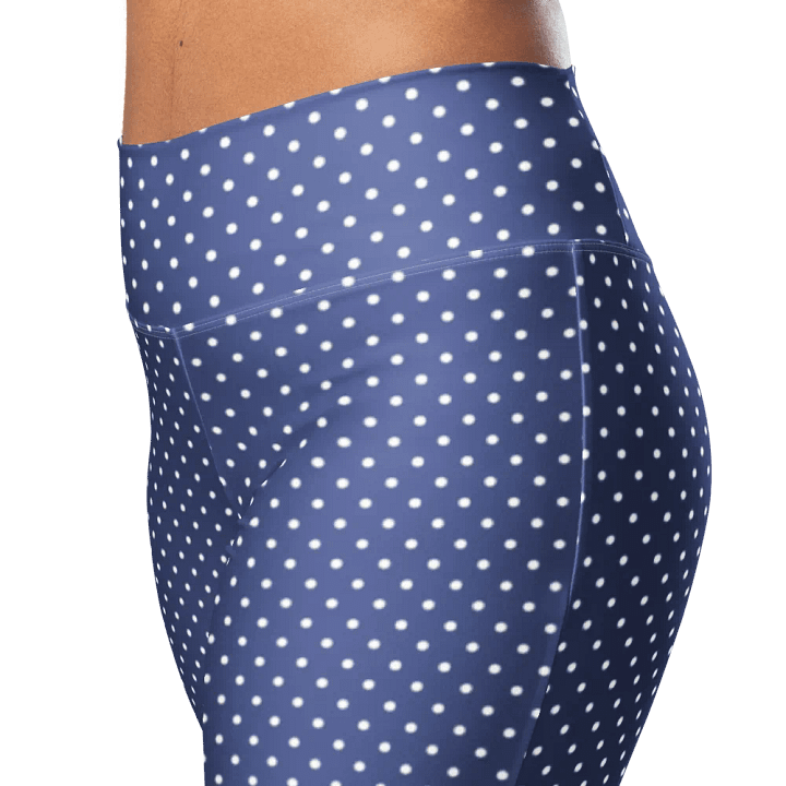 Blue with White Polka-Dots Wide Leg Yoga Pants product image (1)