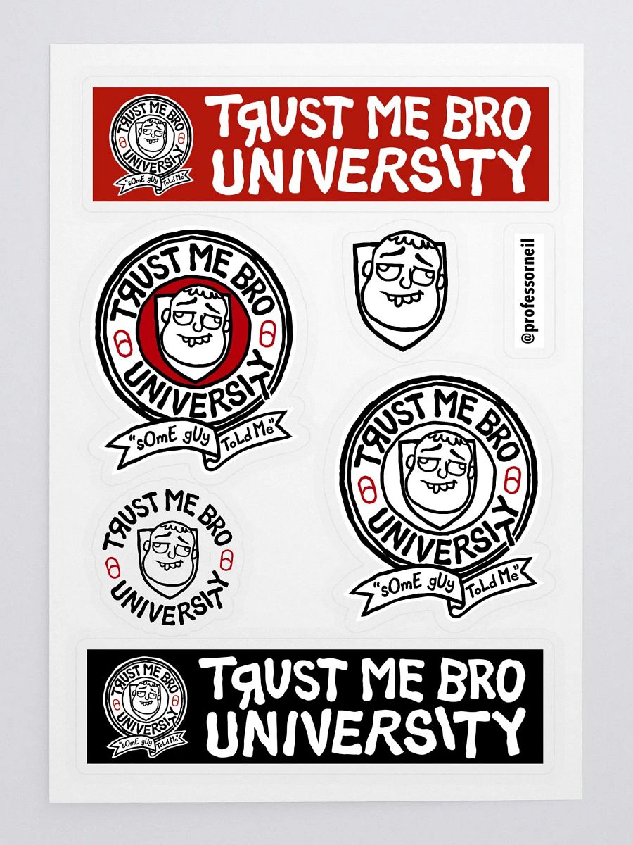 Trust Me Bro University sticker sheet product image (3)