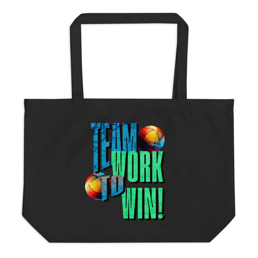 Team Work To Win Volleyball Organic Tote Bag product image (1)