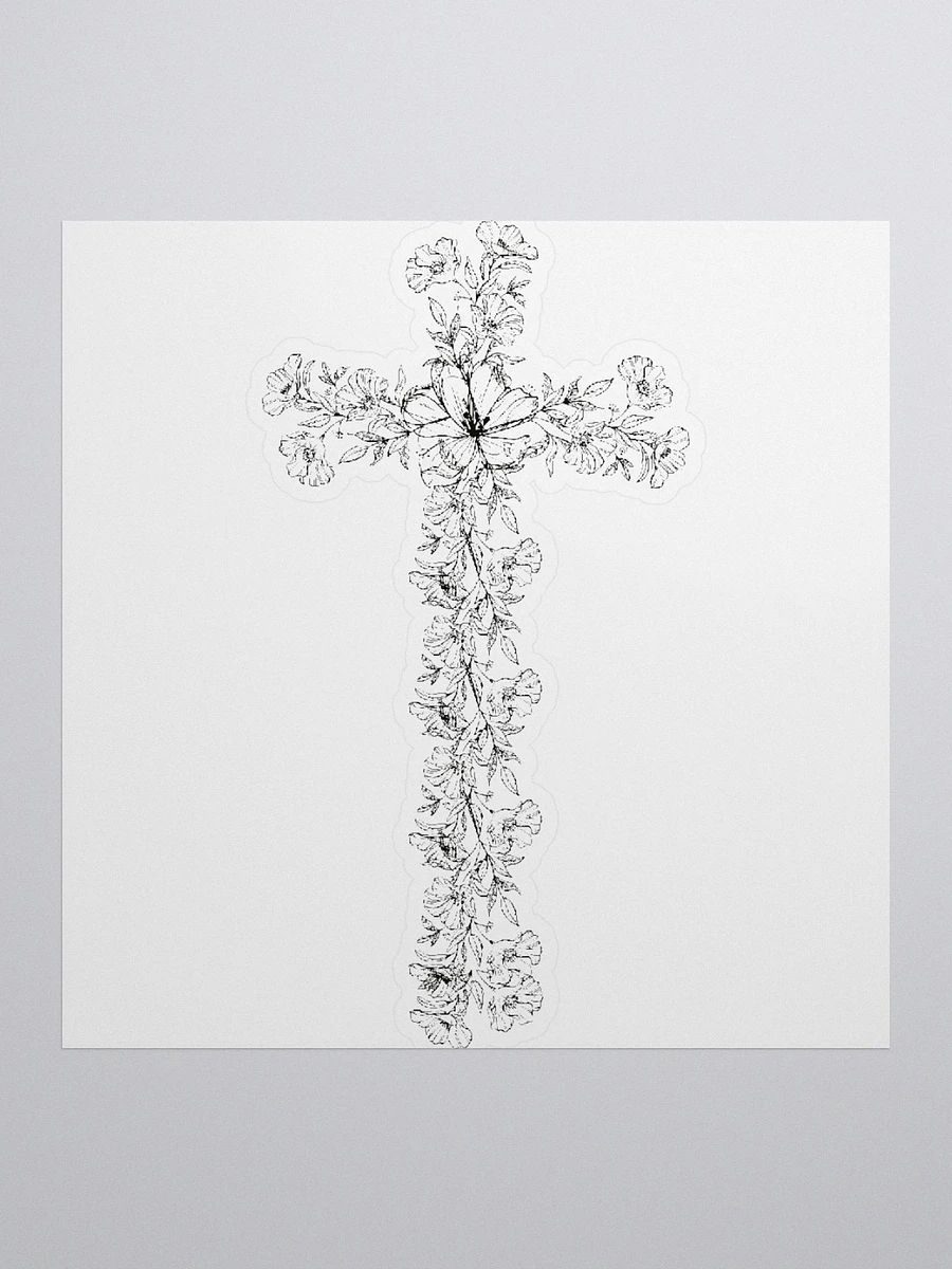 Black & White Floral Cross Sticker product image (2)