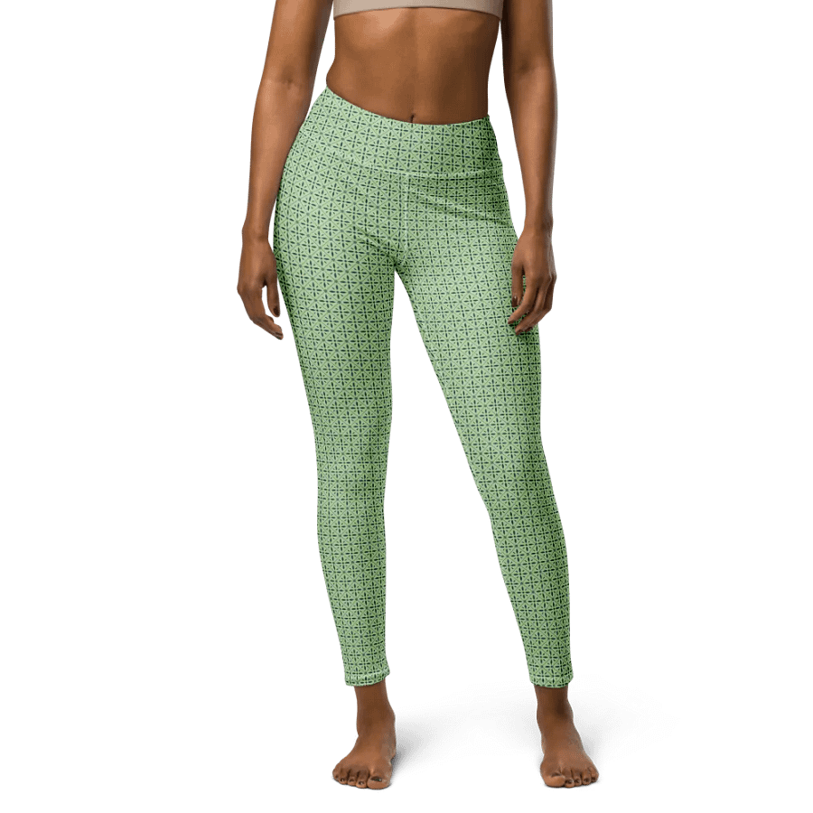 Eco-Friendly Green Lattice High-Waist Leggings product image (4)
