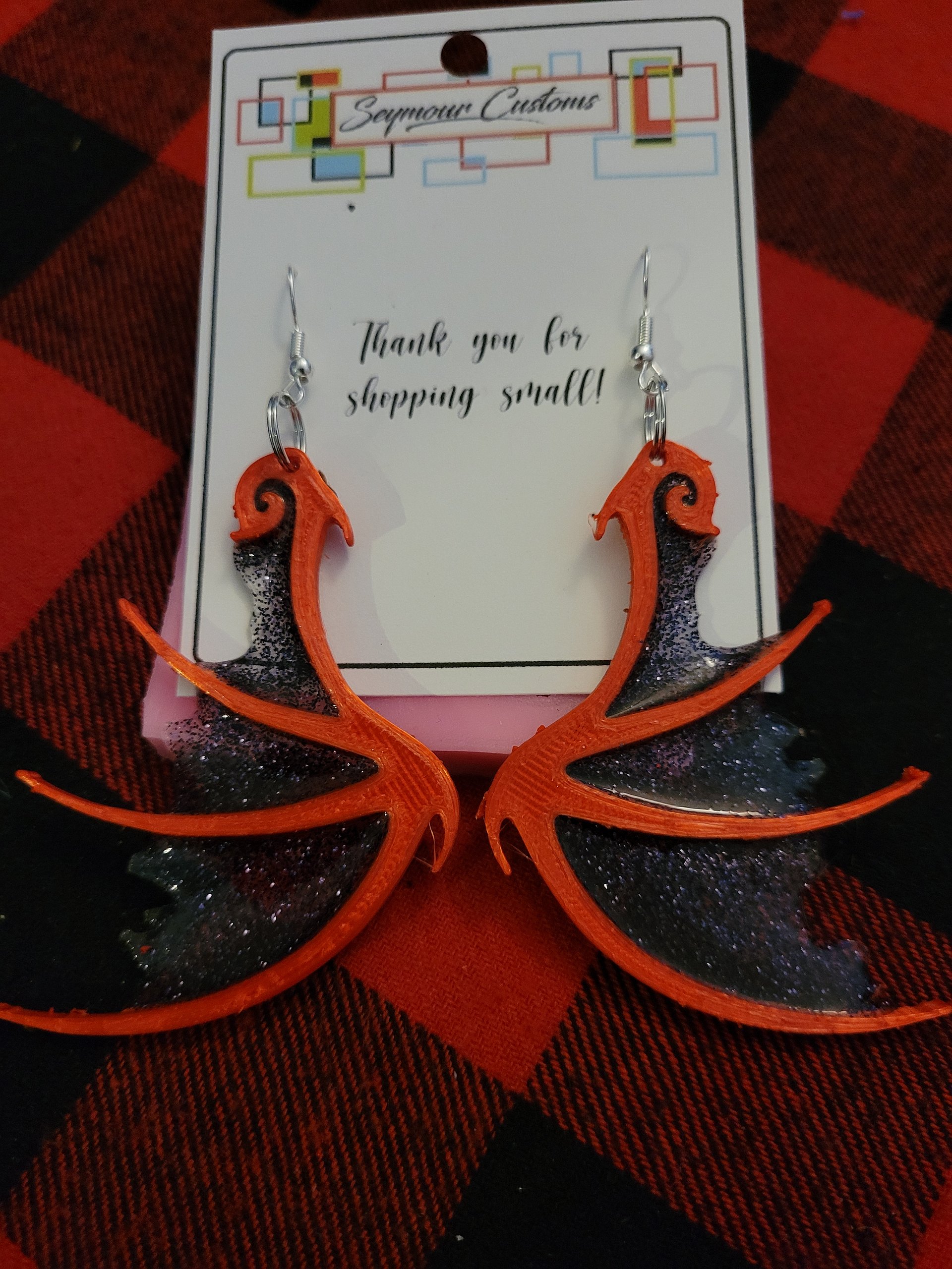 Red Dragon Wing Earrings product image (1)