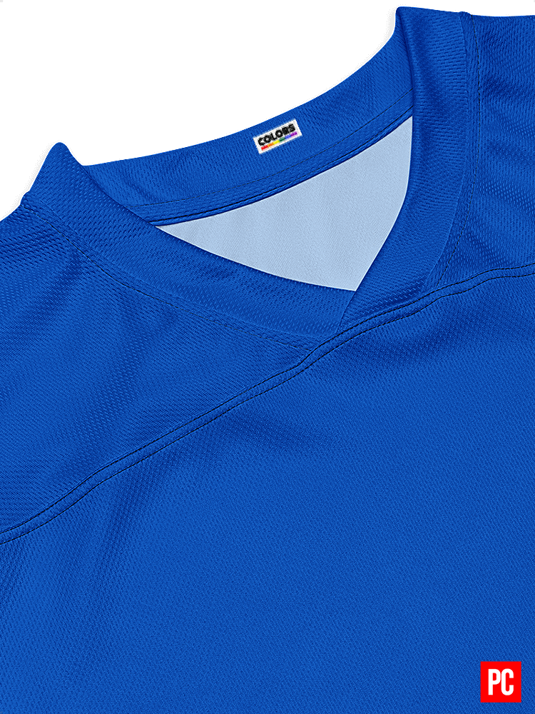 Plain Color Absolute Blue Hockey Fan Jersey product image (3)