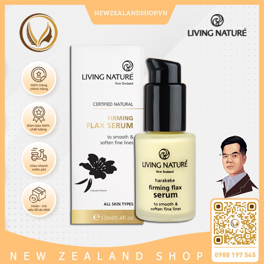 Serum chống lão hóa, mờ nếp nhăn Living Nature Firming Flax Serum 13ml product image (1)
