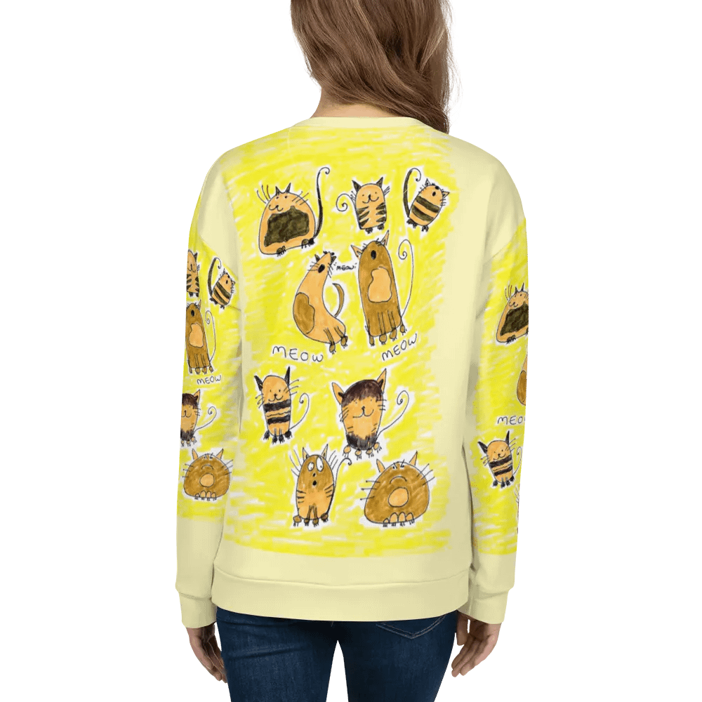 Abstract Doodle Cats Unisex All Over Print Sweatshirt product image (12)