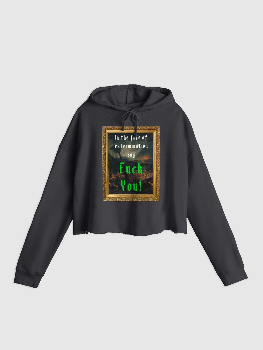 In the Face of Extermination Framed Cropped Hoodie product image (1)