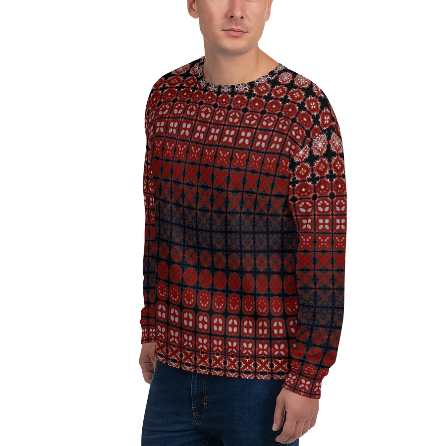Abstract Red Squares Unisex All Over Print Sweatshirt product image (6)