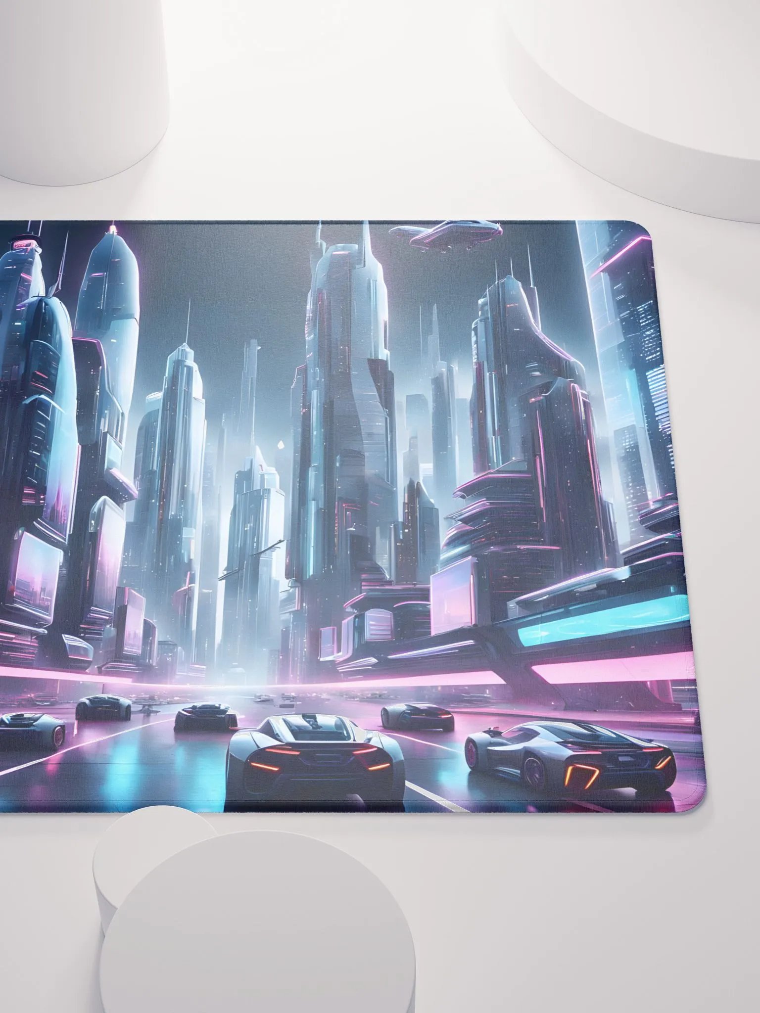 City with Neon Light Gaming Mouse Pad product image (5)