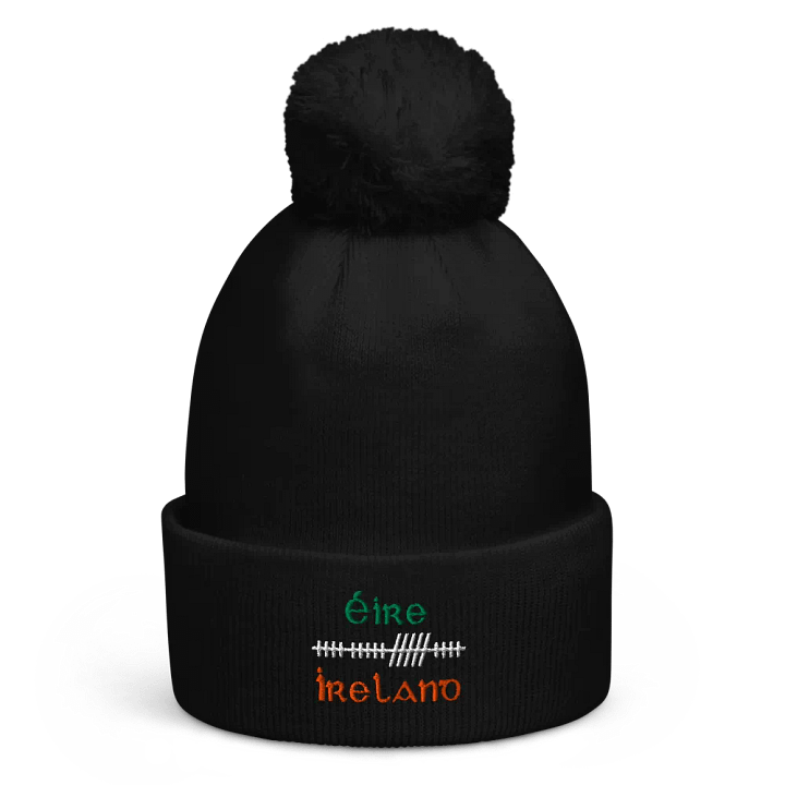 Ireland/Éire Orthodox Style Ogham embroidered Pom-Pom Beanie product image (1)