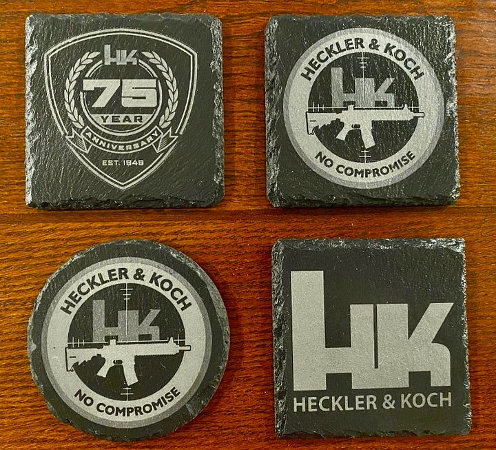 H&K - Slate Coasters - Set of 4 Custom Laser Engraved product image (1)