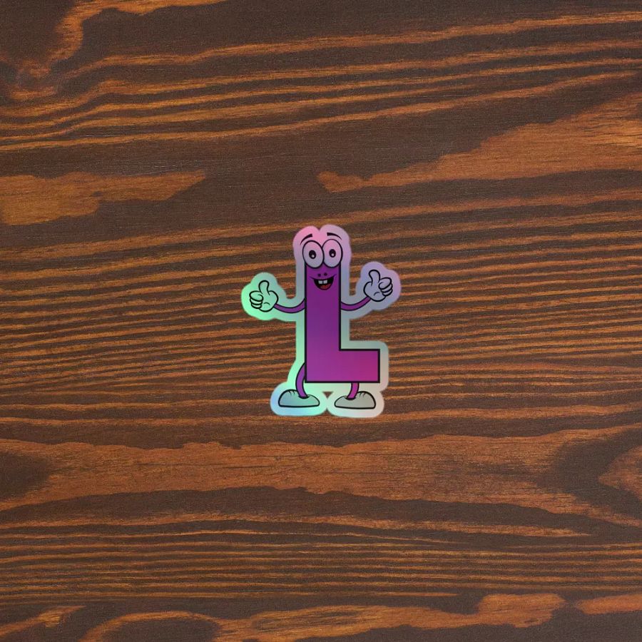 L Letter Cartoon Character Holographic Sticker product image (3)