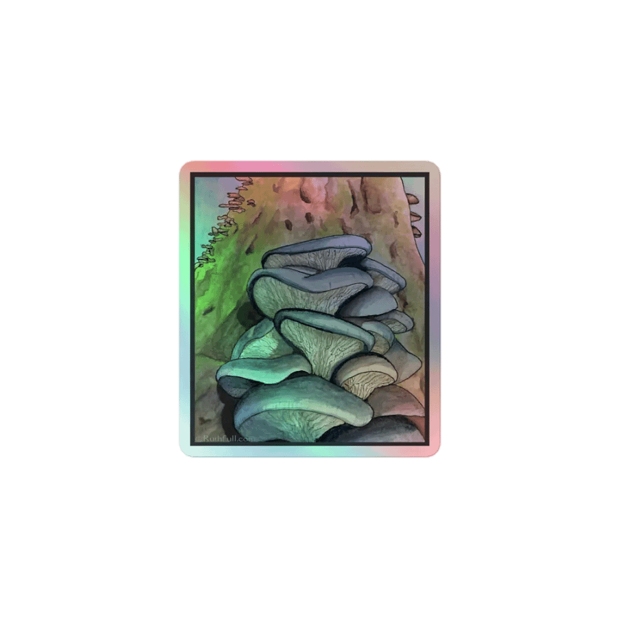 Oyster Mushrooms Holographic Sticker product image (1)