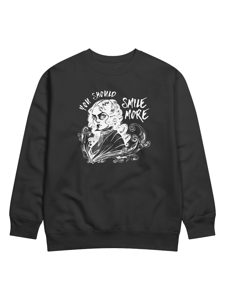"SMILE MORE" Black Sweatshirt (Design #1) product image (1)