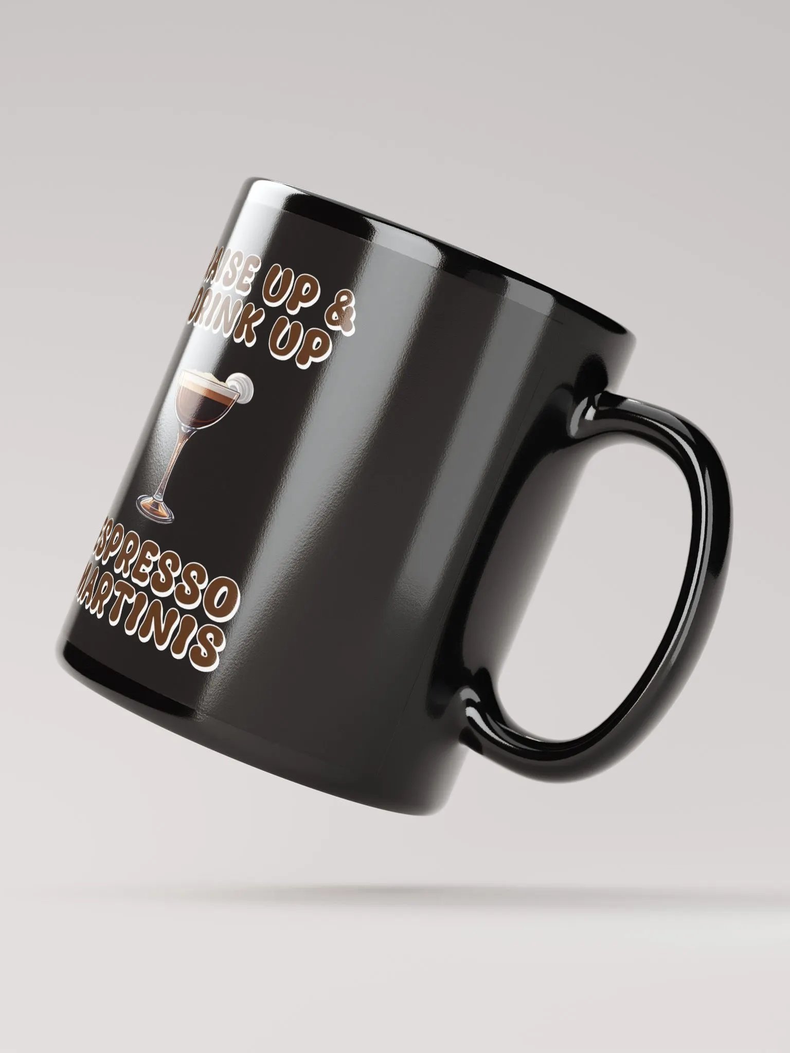 Raise Up And Drink Up - Coffee Lover's Design Black Mug product image (4)