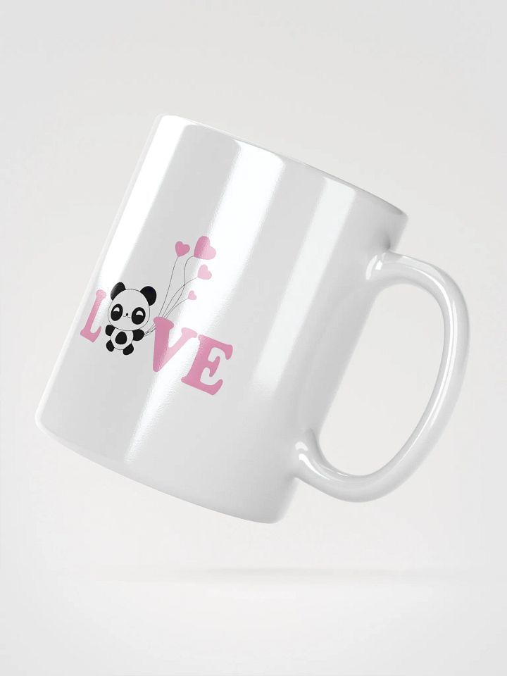 White Glossy Mug Panda LOVE Lettering Words product image (2)