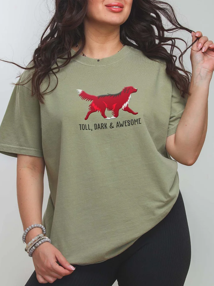 Toll, Dark, and Awesome T-Shirt(Embroidered) of a Nova Scotia Duck Tolling Retriever(Dark Red) product image (2)