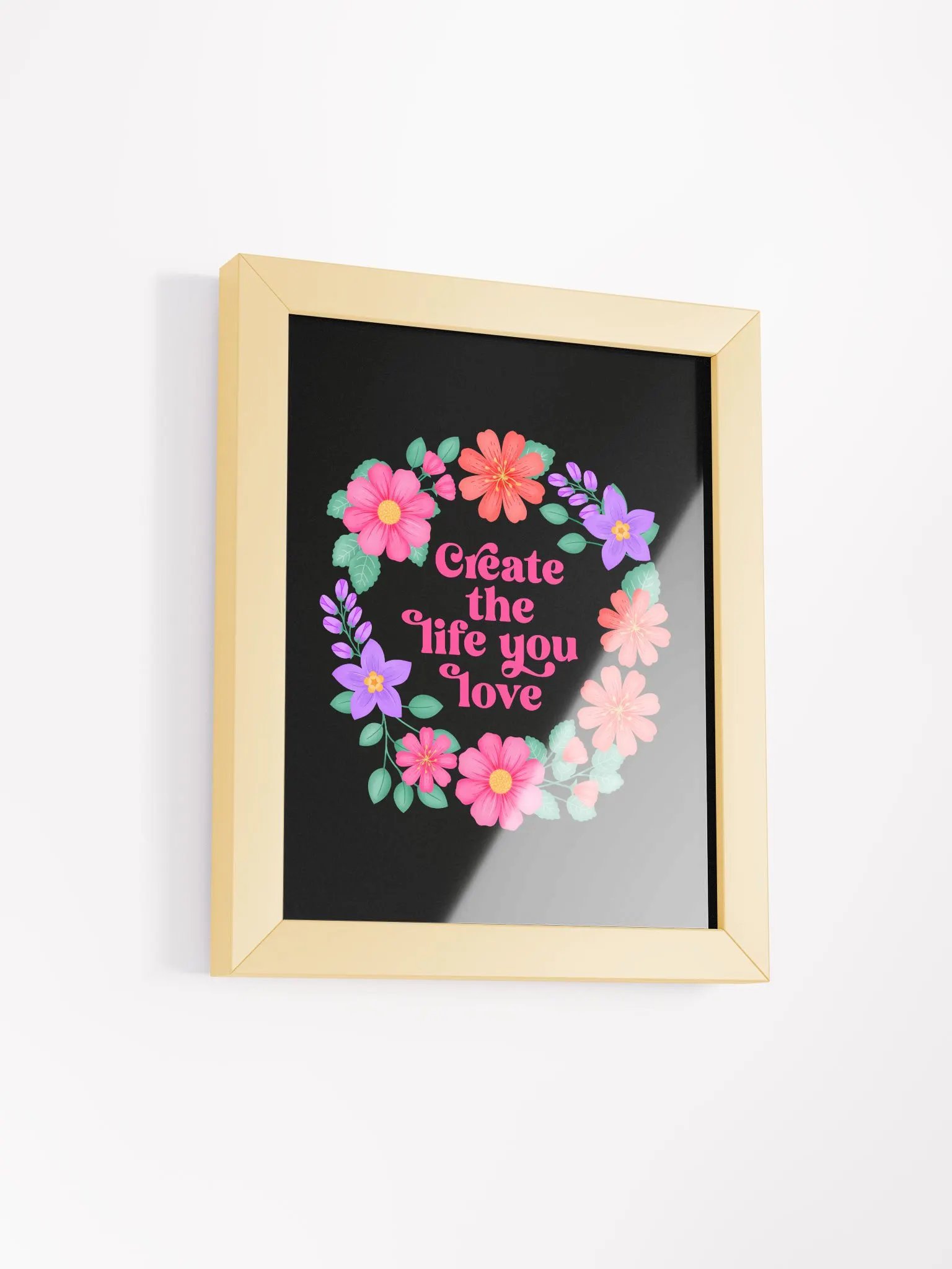 Create the life you love - Motivational Wall Art Black product image (2)