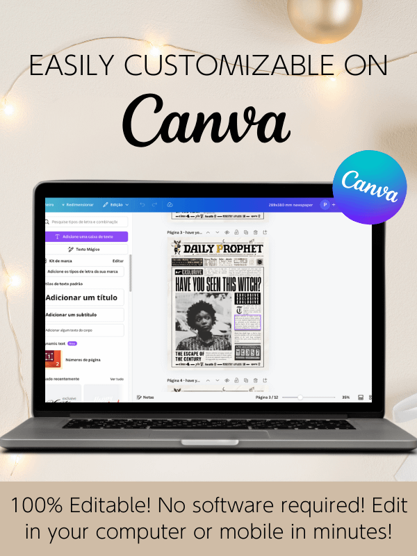Have You Seen This Witch? Newspaper Daily Prophet Template I 100% Customizable product image (5)