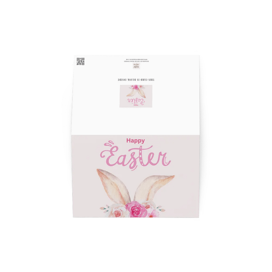 Pink Floral and Bunny Happy Easter Greeting Card product image (5)