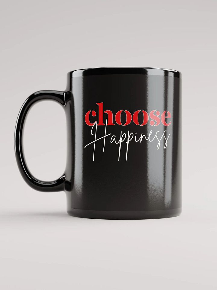 Choose Happiness Black Glossy Ceramic Mug product image (1)