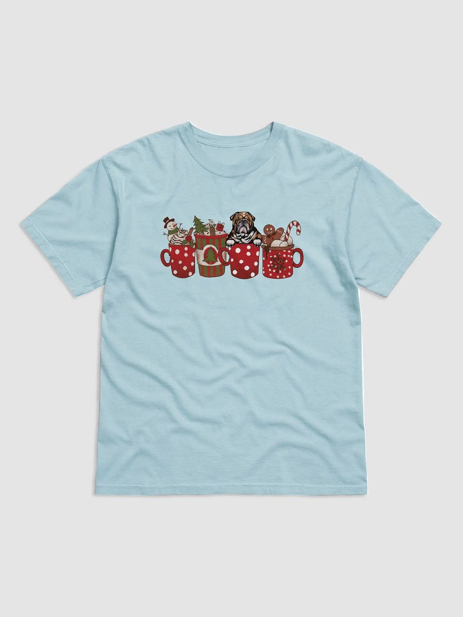 Cute English Bulldog in a Christmas Cup T-Shirt | Funny Christmas Pup in a Cup product image (9)