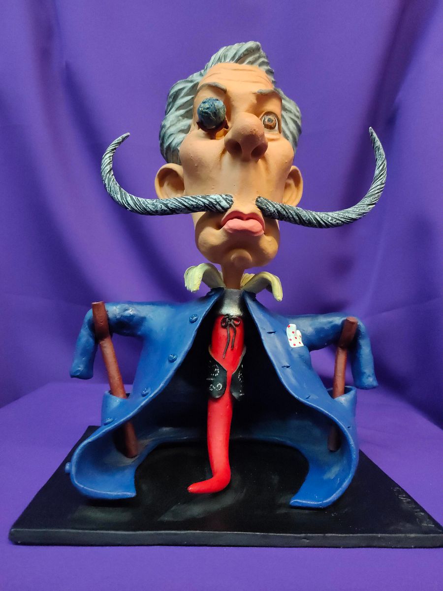 Extraordinária estatueta Salvador Dali, caricatura moderna, peça de autor product image (5)