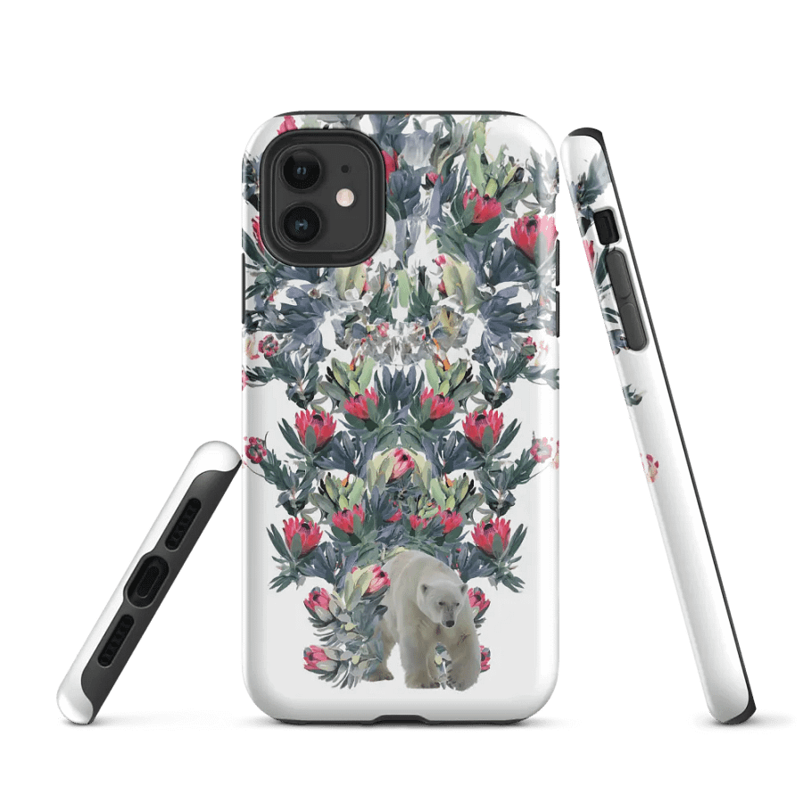 Polar Bear with Flowers Tough Case for iPhone product image (1)