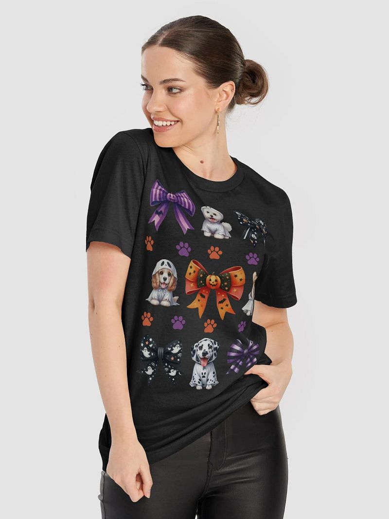 Cute Halloween Dog Ghosts and Bows T-Shirt Design5