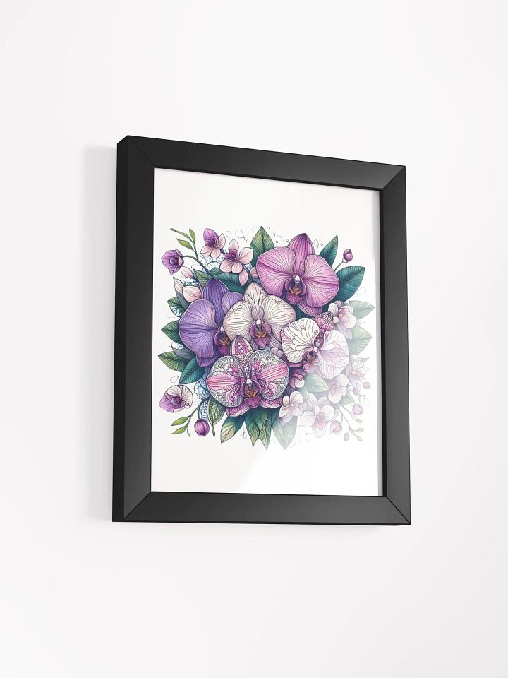 Framed High-Quality Matte Poster (in) | AI design work orchid flower product image (12)
