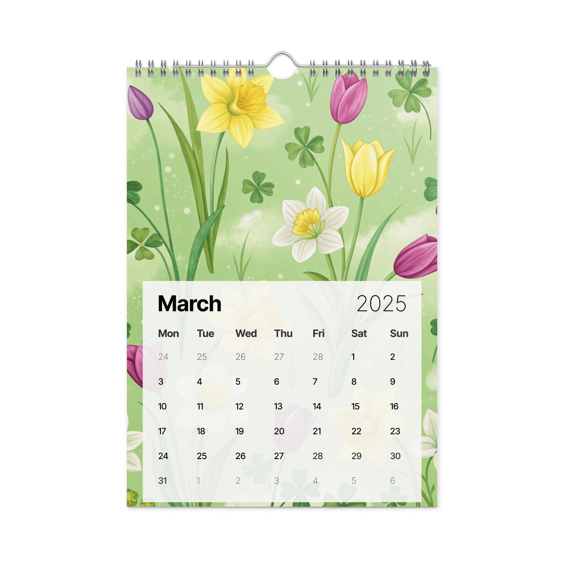 SEAMLESS FLORAL PATTERN WALL CALENDAR 2026 product image (9)