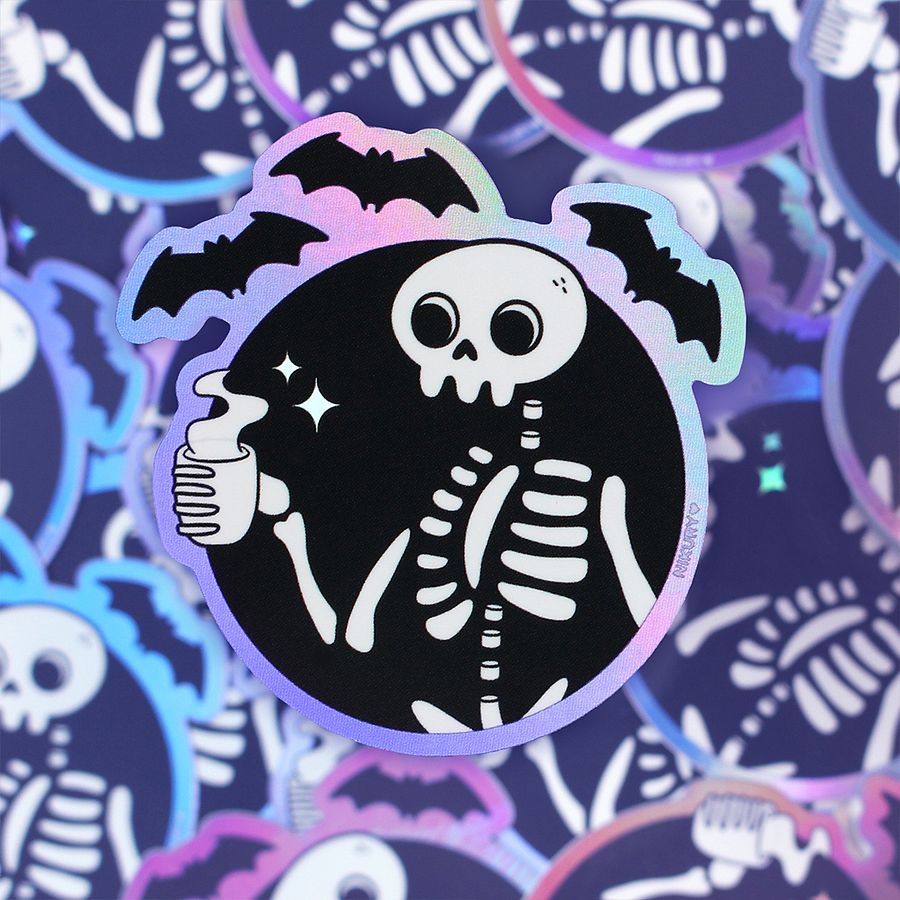 Holographic Skeleton Coffee / Tea Sticker product image (1)