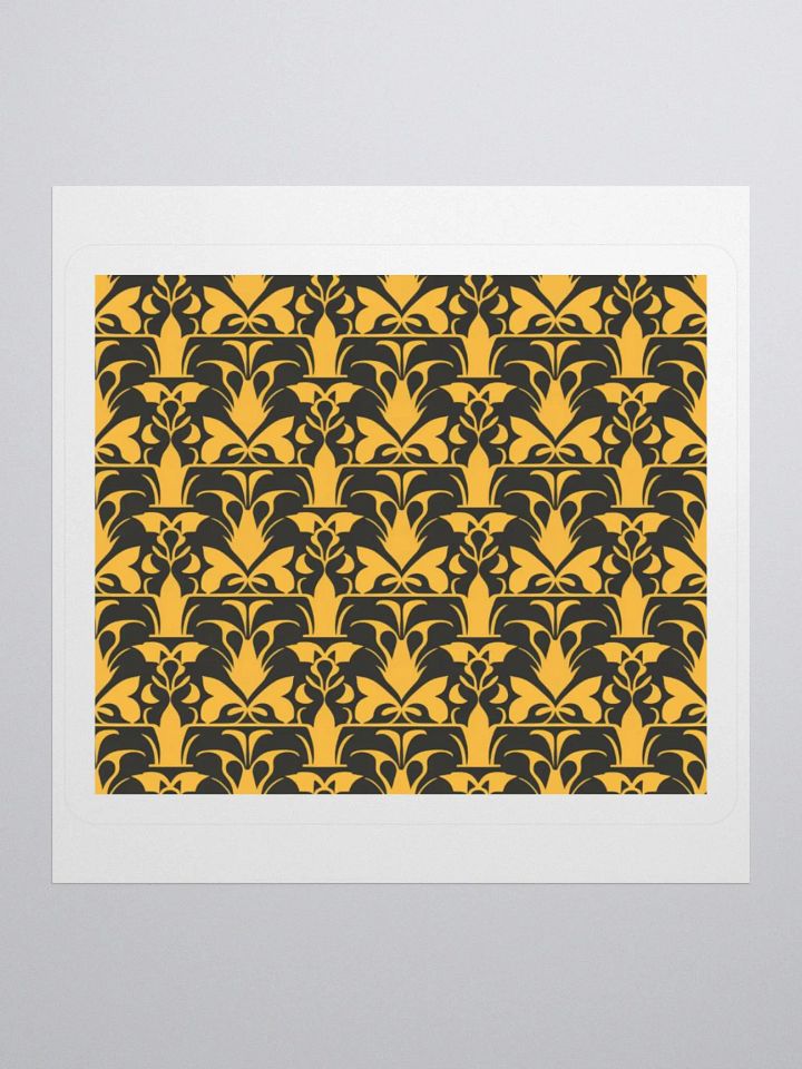 Elegant Floral Damask Sticker - Gold and Black Decal product image (1)