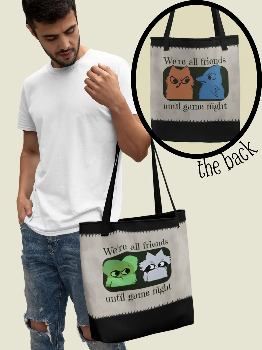 Root Shoulder Tote Bag for Board Gamers - 4 Base Factions We're All Friends Until Game Night - unofficial product image (1)
