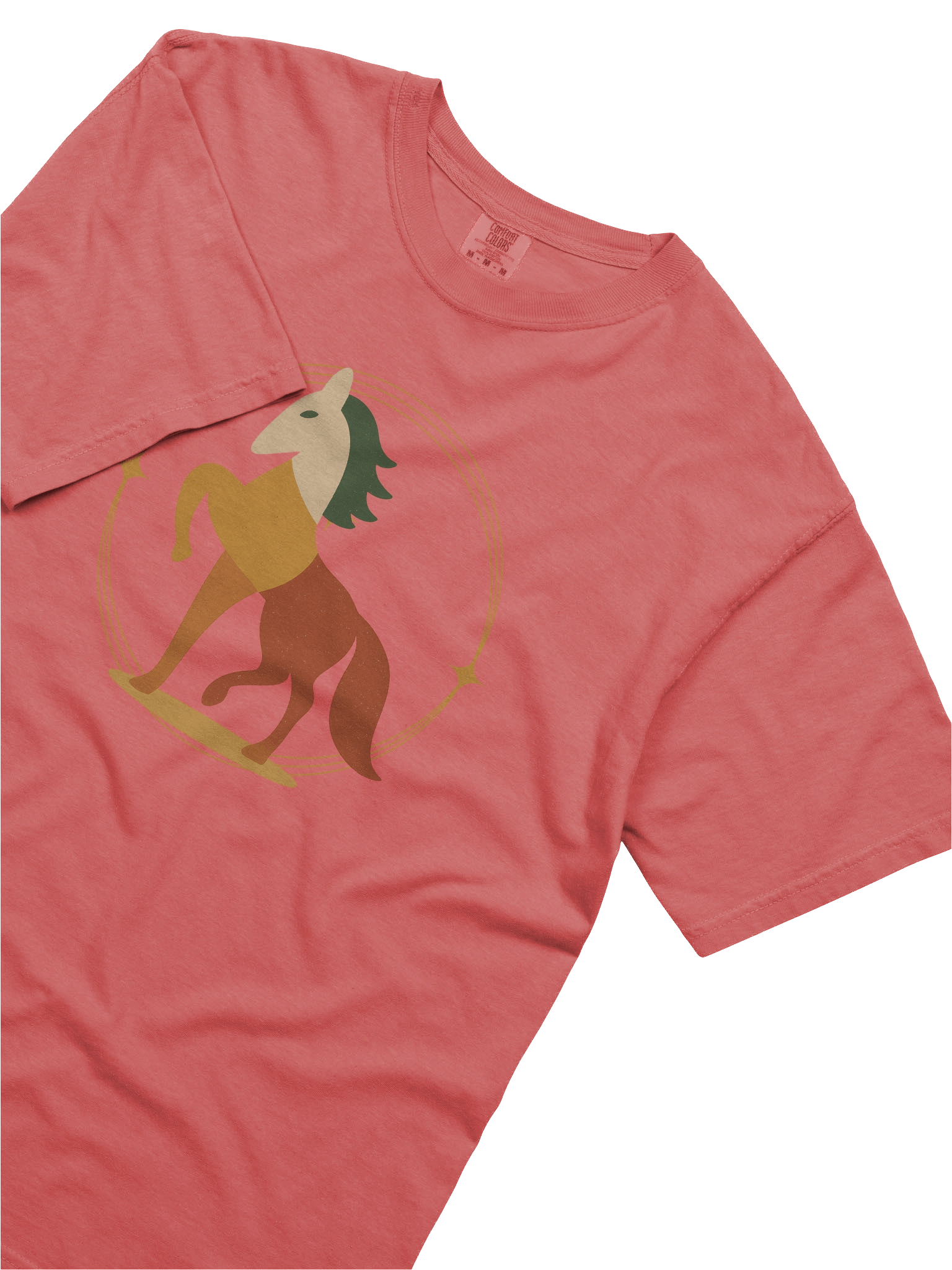 Patchwork Stallion – Modular Myth on Cotton - Star-Framed Statement Tee - by M-Art & Design product image (2)