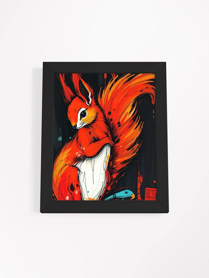 Vibrant Squirrel and Bird Framed Poster product image (1)