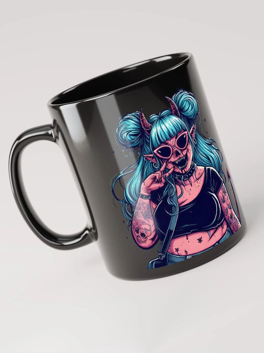 Thick thighs and spooky vibes mug- Black product image (3)