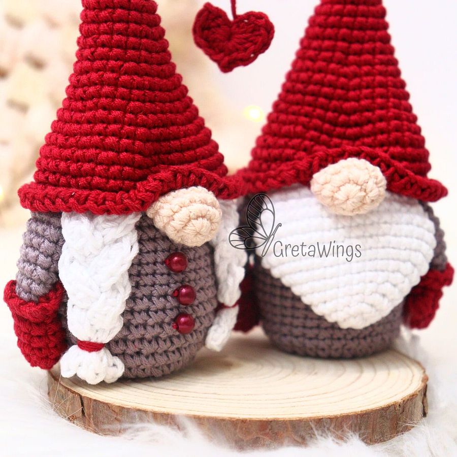 Patrón de amigurumi de gnomos inspirados en Navidad y San Valentín (Descarga Digital) product image (4)